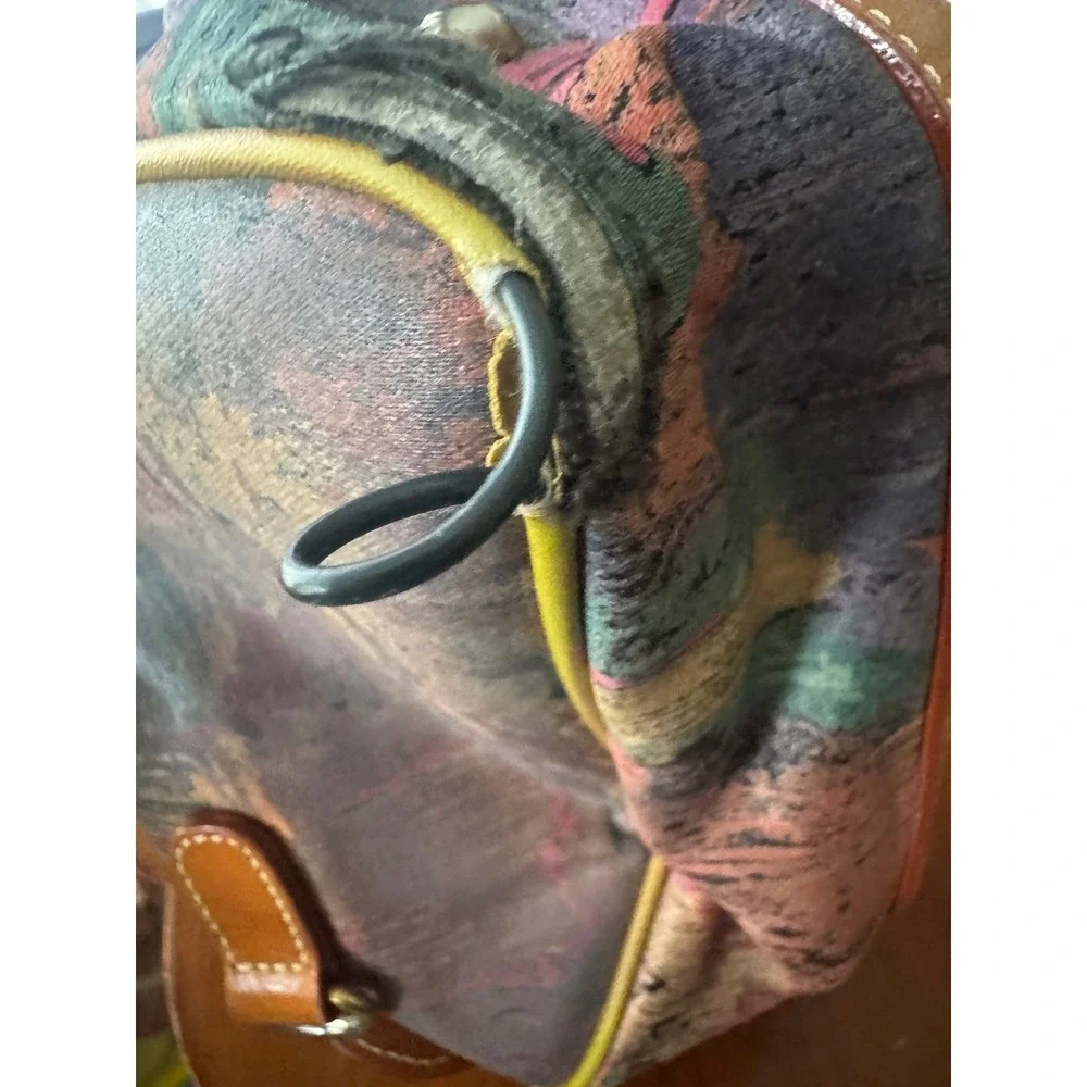 Van Gogh Vintage Art Print Satchel Leather Vachetta corners tore Inside peeling